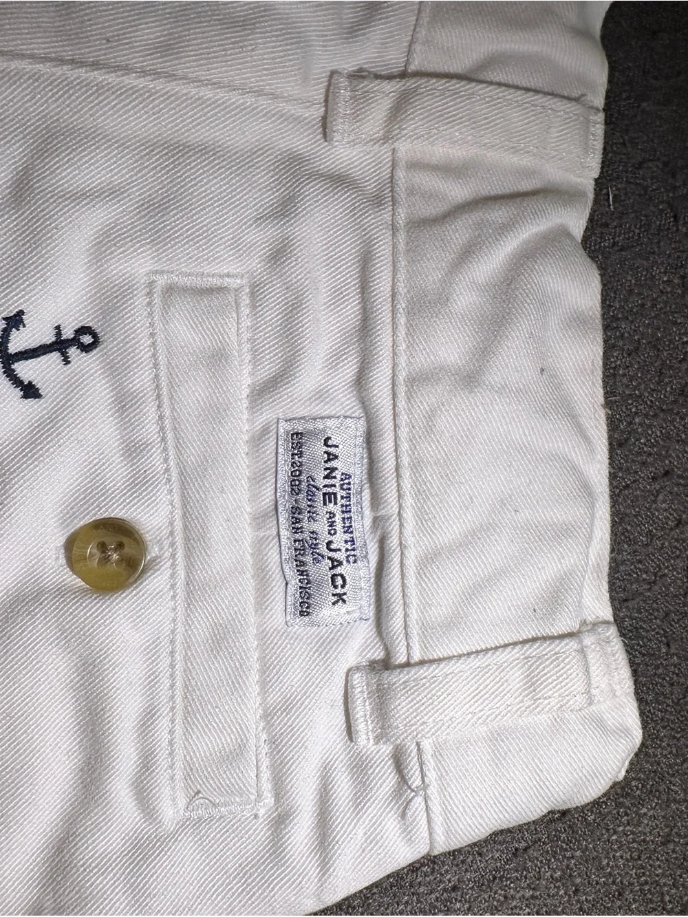 Janie and Jack White Shorts with Navy Anchor Detail